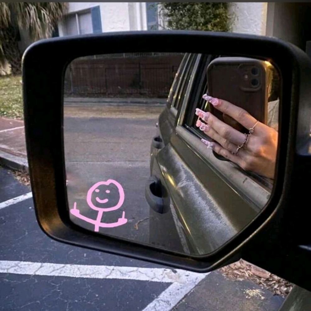 Pink Vinyl Middle Finger Waterproof Sticker  Mirror, Bumper, Helmet, Golf Cart